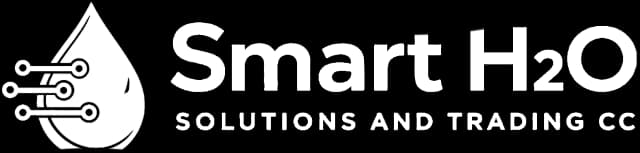 Smart H₂O horizontal logo, white reversed