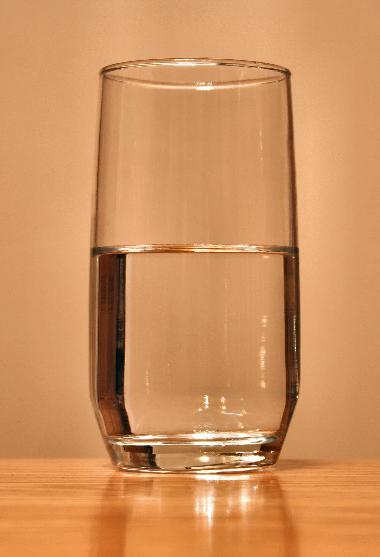 A glass of clear water